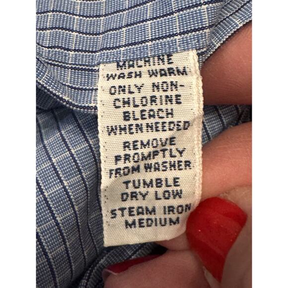 Ralph Lauren Ellington Oxford Blue Micro Plaid Sz XL preppy Academia Old Money - Picture 5 of 8